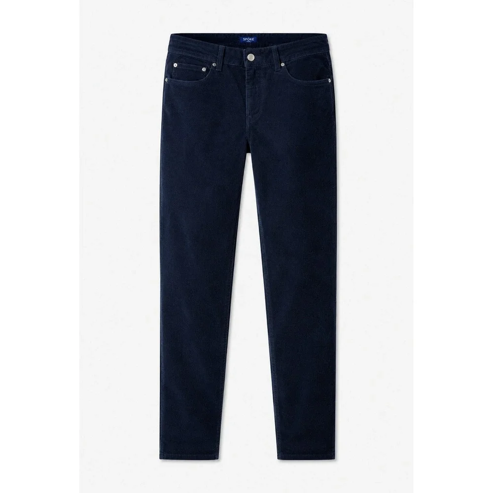 SPOKE Cord Fives Navy Blue Corduroy Pants Mens Waist 34 Build A Regular Taper